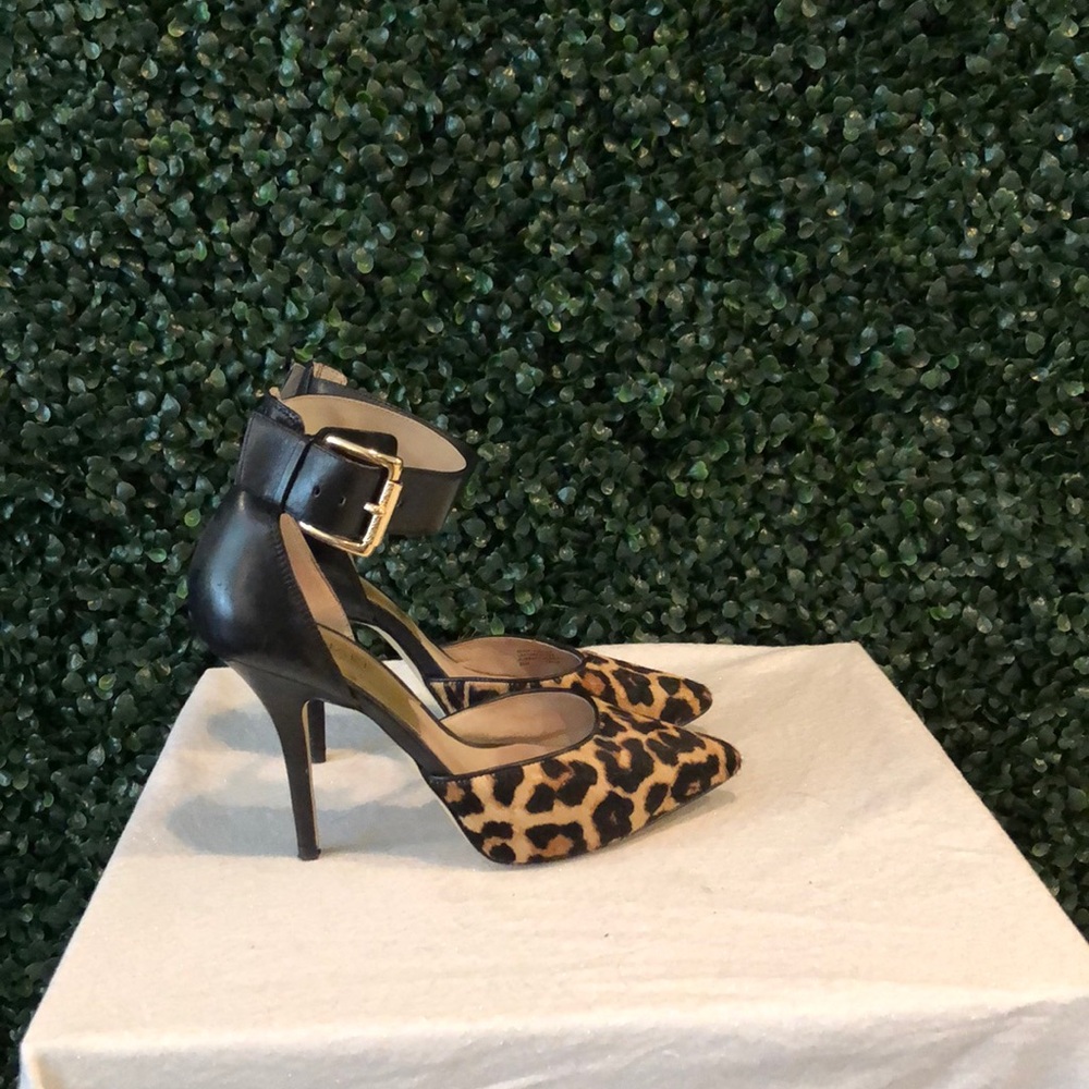 Michael Kors Leopard Ankle Strap Pumps (Sz 6.5)